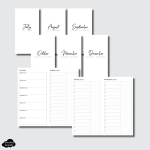 Standard TN Size | JUL - DEC 2024 Bundle: Weekly/Daily TIMED Printable Insert