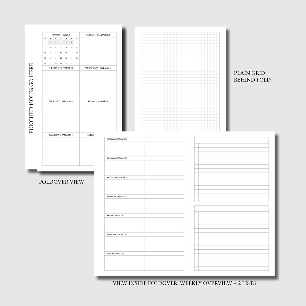 Mini HP Size | 2025 Weekly Priority FOLD OVER Printable Insert