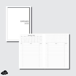 B6 TN Size | 2025 Monthly Expense Calendar Printable Insert