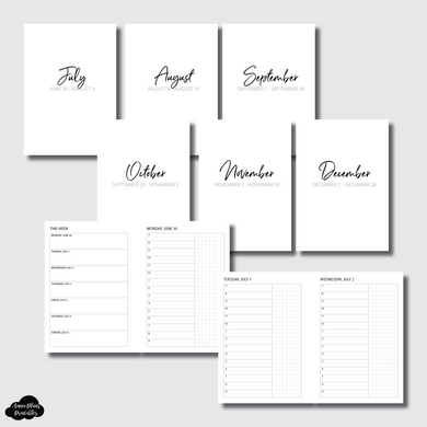 Personal Wide Rings Size | JUL - DEC 2025 Bundle: Weekly/Daily TIMED Printable Insert