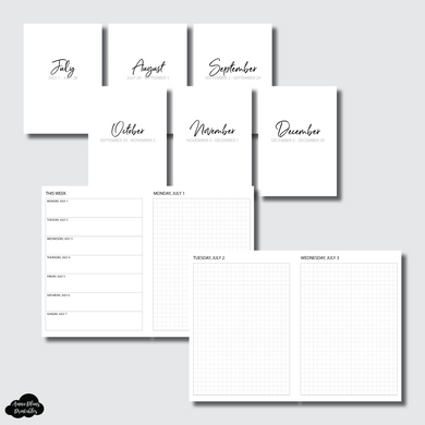 B6 TN Size | JUL - DEC 2024 Bundle: Weekly/Daily GRID Printable Insert