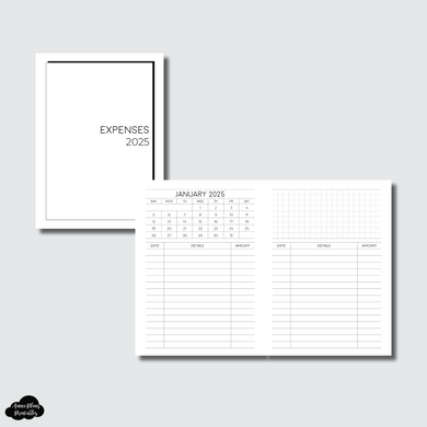 Passport TN Size | 2025 Monthly Expense Calendar Printable Insert