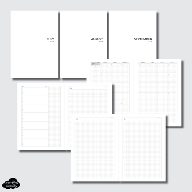 A5 Rings Size | JUL - SEP 2024 CLASSIC DAILY Printable Insert