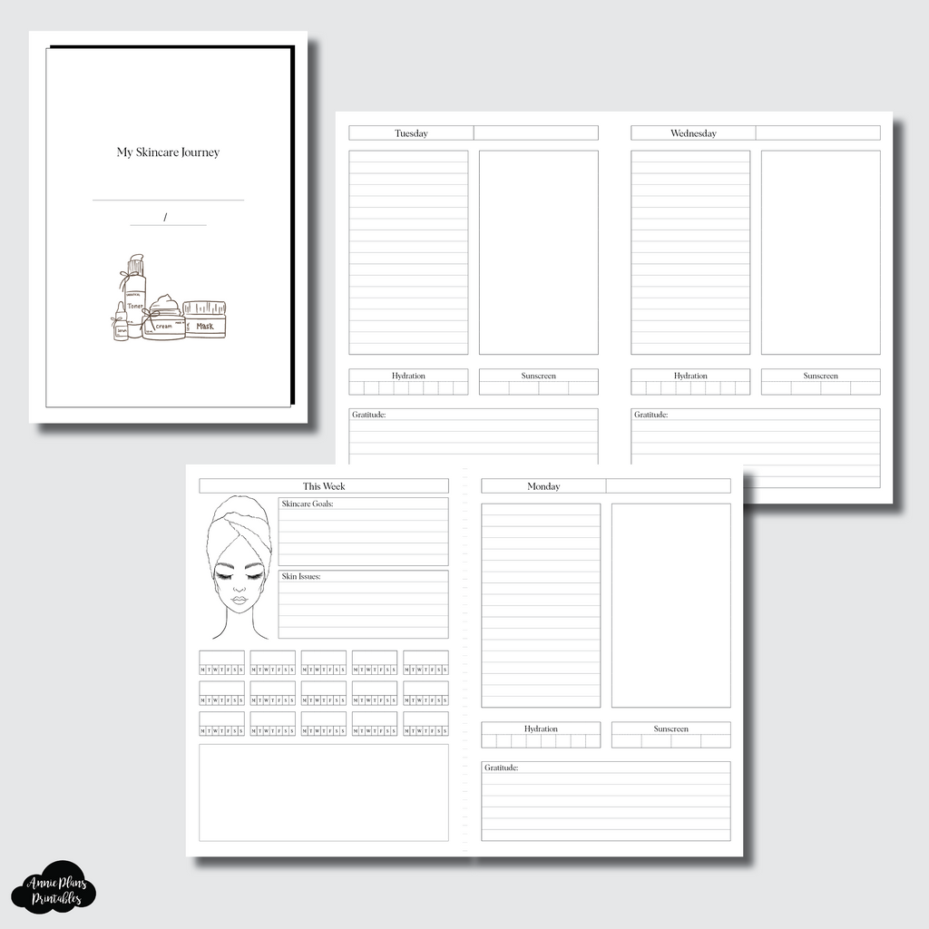 B6 TN Size | Skincare Journey PRINTABLE INSERT – AnniePlansPrintables, LLC