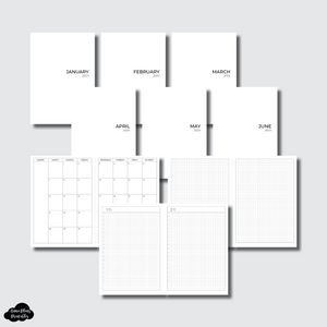 B6 TN Size | NEW JAN  - JUN 2024 Bundle: Full Month Daily with Monthly Calendar Printable Insert