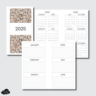 Pocket Rings Size | 2025 Year at a Glance on 2 Pages Printable Insert