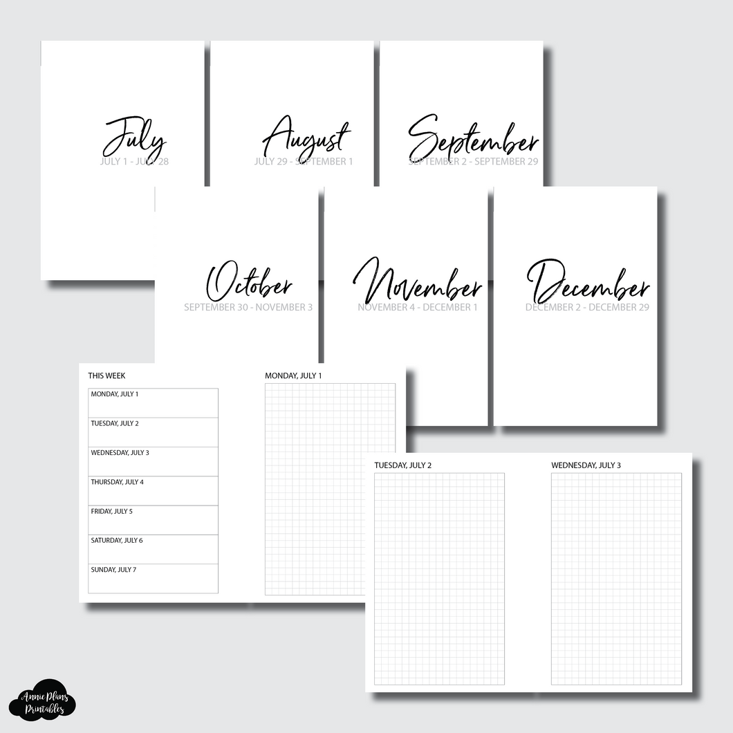 Pocket Rings Size | JUL - DEC 2024 Bundle: Weekly/Daily GRID Printable Insert