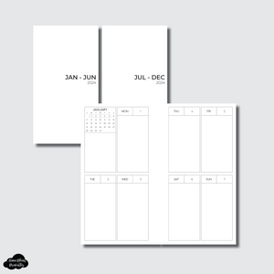 Personal Rings Size | 2024 NEW Vertical Week on 2 Pages Printable Insert