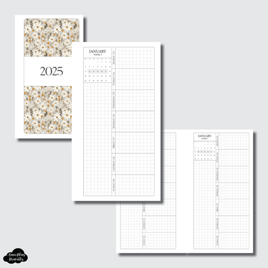 Personal Rings Size | 2025 Week on 1 Page GRID with Calendar Printable Insert