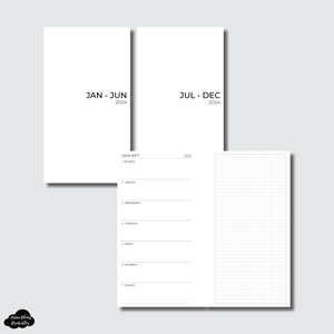Personal Rings Size | 2024 NEW Horizontal Week on 1 Page + GRID Printable Insert