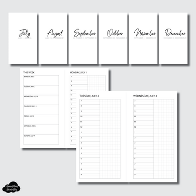 Personal Rings Size | JUL - DEC 2024 Bundle: Weekly/Daily TIMED Printable Insert