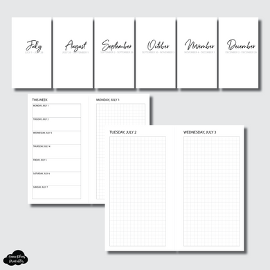 Personal Rings Size | JUL - DEC 2024 Bundle: Weekly/Daily GRID Printable Insert