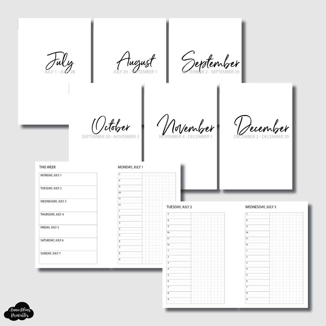 Pocket Rings Size | JUL - DEC 2024 Bundle: Weekly/Daily TIMED Printable Insert