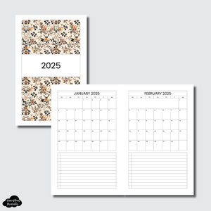 Half Letter Rings Size | 2025 Single Page Monthly + Lists Printable Insert