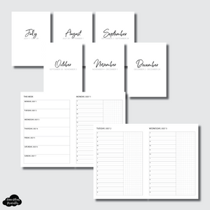 A6 TN Size | JUL - DEC 2024 Bundle: Weekly/Daily TIMED Printable Insert