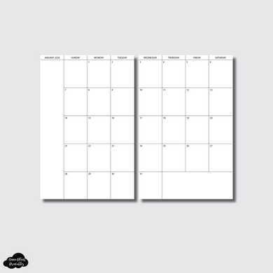 A5 Notebook Size | 2024 Minimalist Monthly Printable Insert