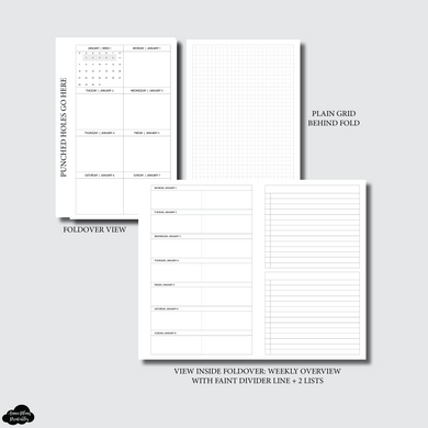 Mini HP Size | 2024 Weekly Priority FOLD OVER Printable Insert