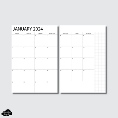 B6 Notebook Size | 2024 Monthly Printable Insert