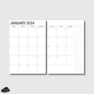 B6 Notebook Size | 2024 Monthly Printable Insert