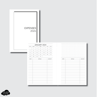 Pocket Plus Rings Size | 2024 Monthly Expense Calendar Printable Insert