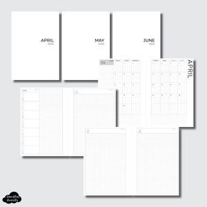 A6 Rings Size | APR - JUN 2024 CLASSIC DAILY Printable Insert