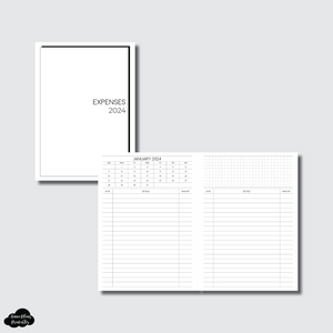 B6 AE x APP Size | 2024 Monthly Expense Calendar Printable Insert