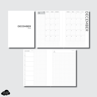 A6 Rings Size | DEC 2023 CLASSIC DAILY Printable Insert