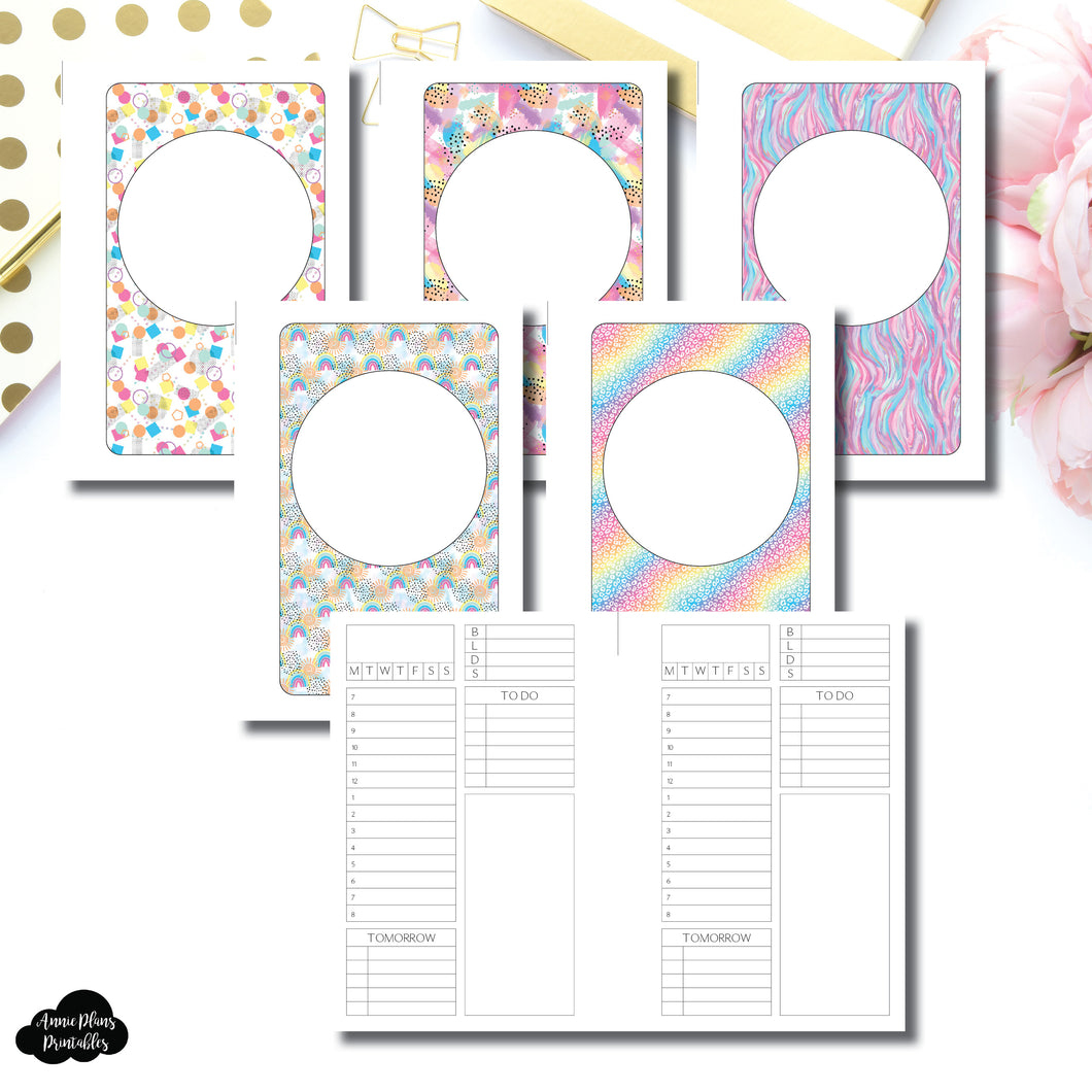 Pocket Rings Size | Undated Structured Timed Daily Printable Insert