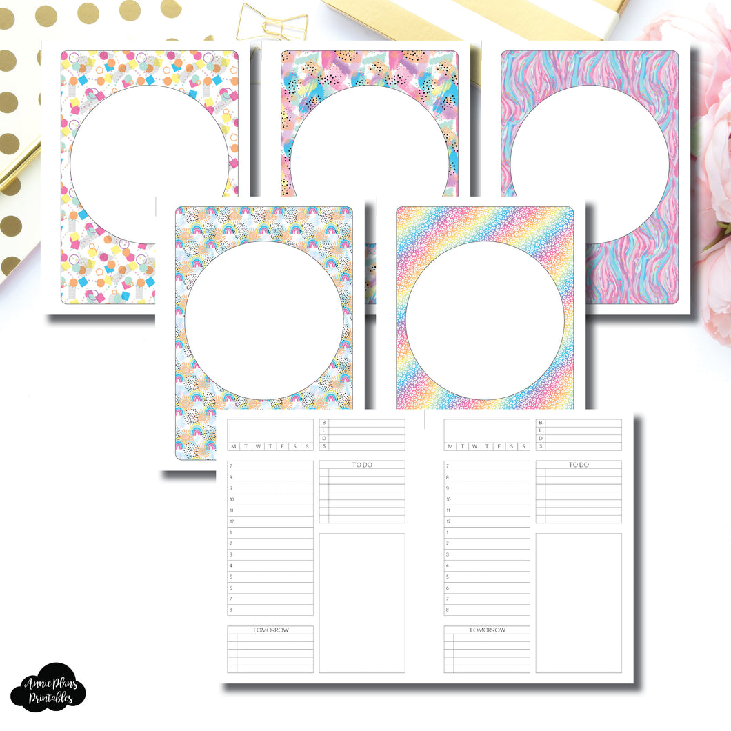B6 Rings Size | Undated Structured Timed Daily Printable Insert