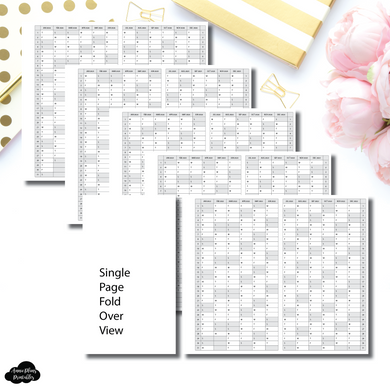 A6 Rings Size | 2022 - 2026 Single Page Year at a Glance Printable Insert