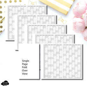 Pocket Rings Size | 2022 - 2026 Single Page Year at a Glance Printable Insert