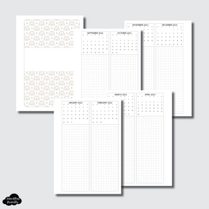 A5 Rings Size | 2022-2025 Calendar Grid Columns Printable Insert