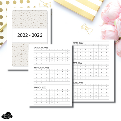 Standard TN Size | 2022-2026: 5 Year Monthlies Printable Insert