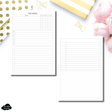 TIP IN A6 Size | Notebook Weekly Tip In Printable