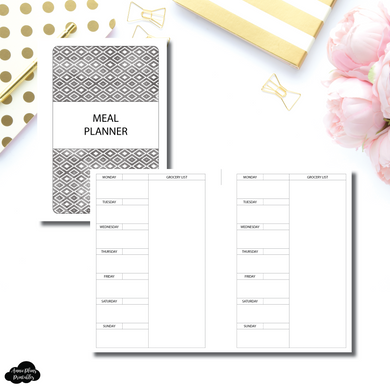 A6 Rings Size | Single Page Weekly Meal Planner Printable Insert