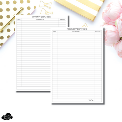 TIP IN A5 Size | Monthly Expenses Tip In Printable