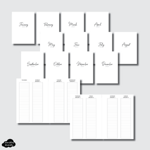 Personal Wide Rings Size | 2023 LINED Vertical Week on 4 Pages Printable Insert