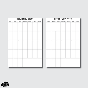 A6 Notebook Size | 2023 Single Page Monthly Printable Insert