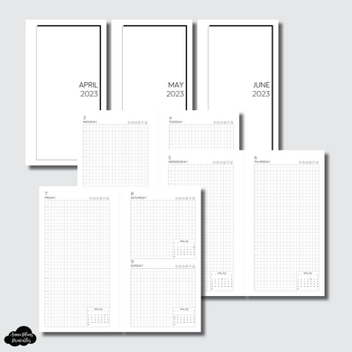 Personal Rings Size | APR - JUN 2023 EASY GRID DAILY Printable Insert