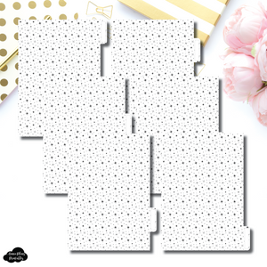 A5 Wide Ring Dividers | Starry 6 Side Tab Printable Dividers