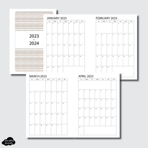 B6 Rings Size | 2023 - 2024 SINGLE PAGE Monthly Printable Insert