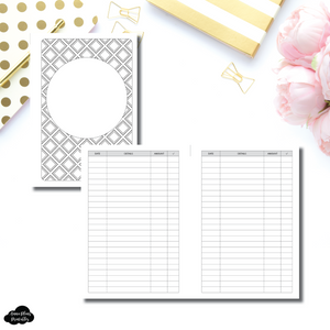Personal Wide Rings Size | Simple Bill Tracker Printable Insert
