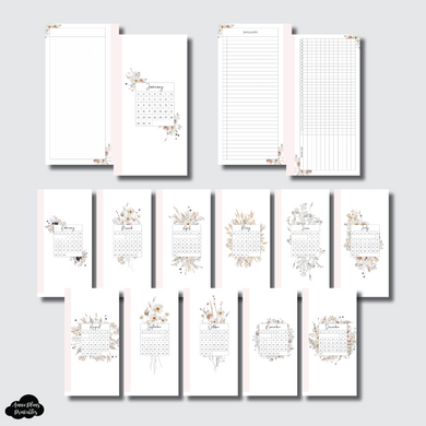 Standard TN Size | 2023 Floral Monthly Dashboards Printable Insert