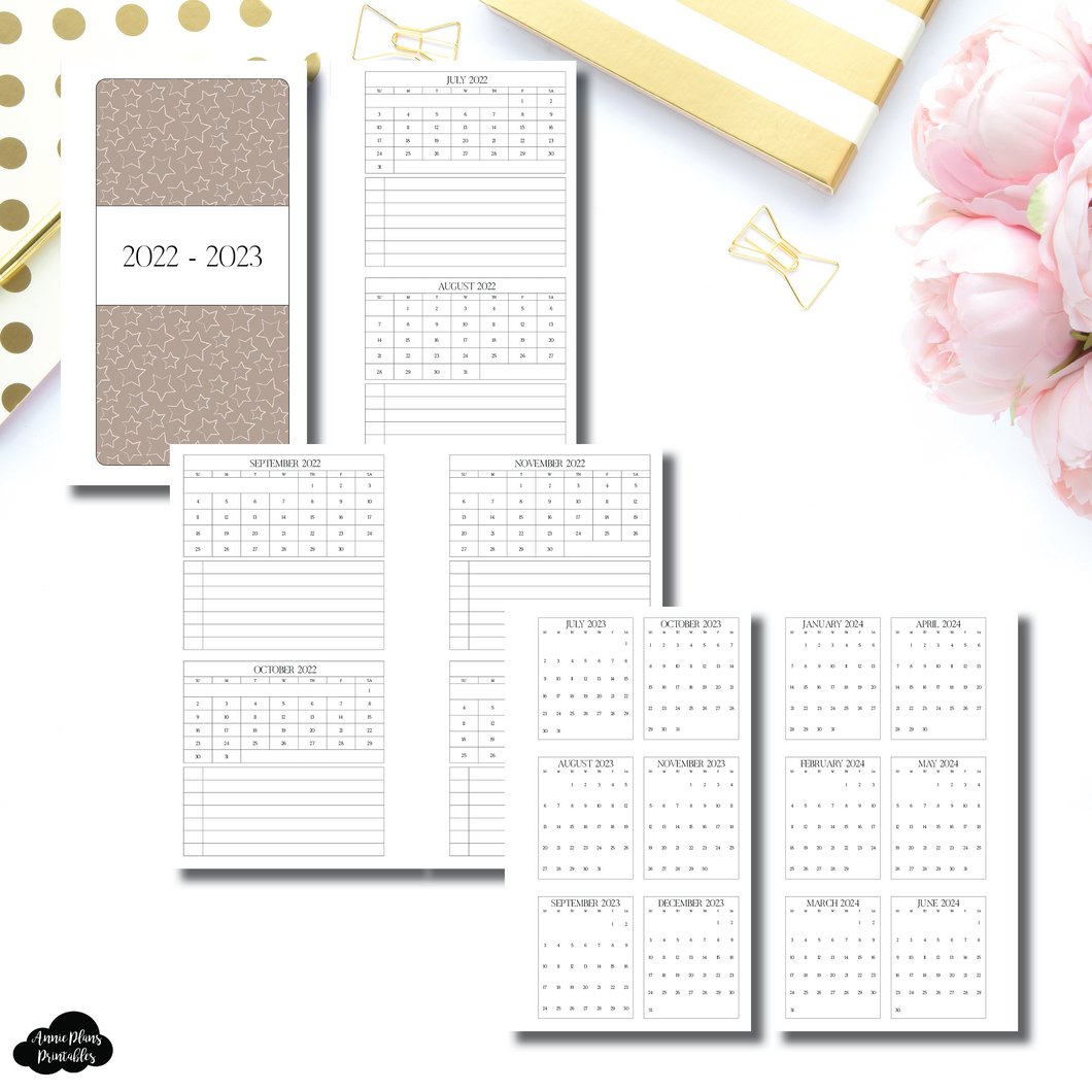 FC Pocket Rings Size | 2022 - 2023 Academic 2 Month on a Page with Important Dates PRINTABLE INSERT