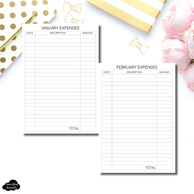 TIP IN A6 Size | Monthly Expenses Tip In Printable