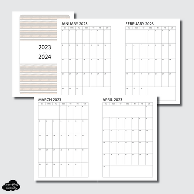 Pocket Rings Size | 2023 - 2024 SINGLE PAGE Monthly Printable Insert