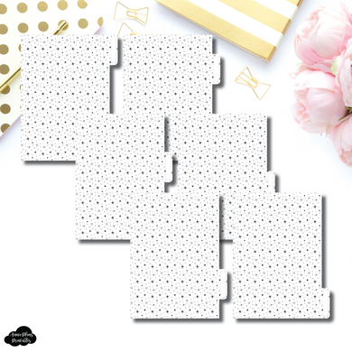 A6 Ring Dividers | Starry 6 Side Tab Printable Dividers