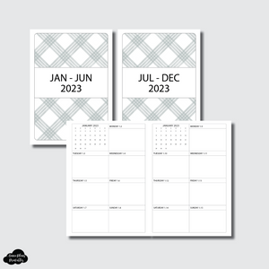 B6 TN Size | 2023 Dated Week On 1 Page Double Column Printable Insert