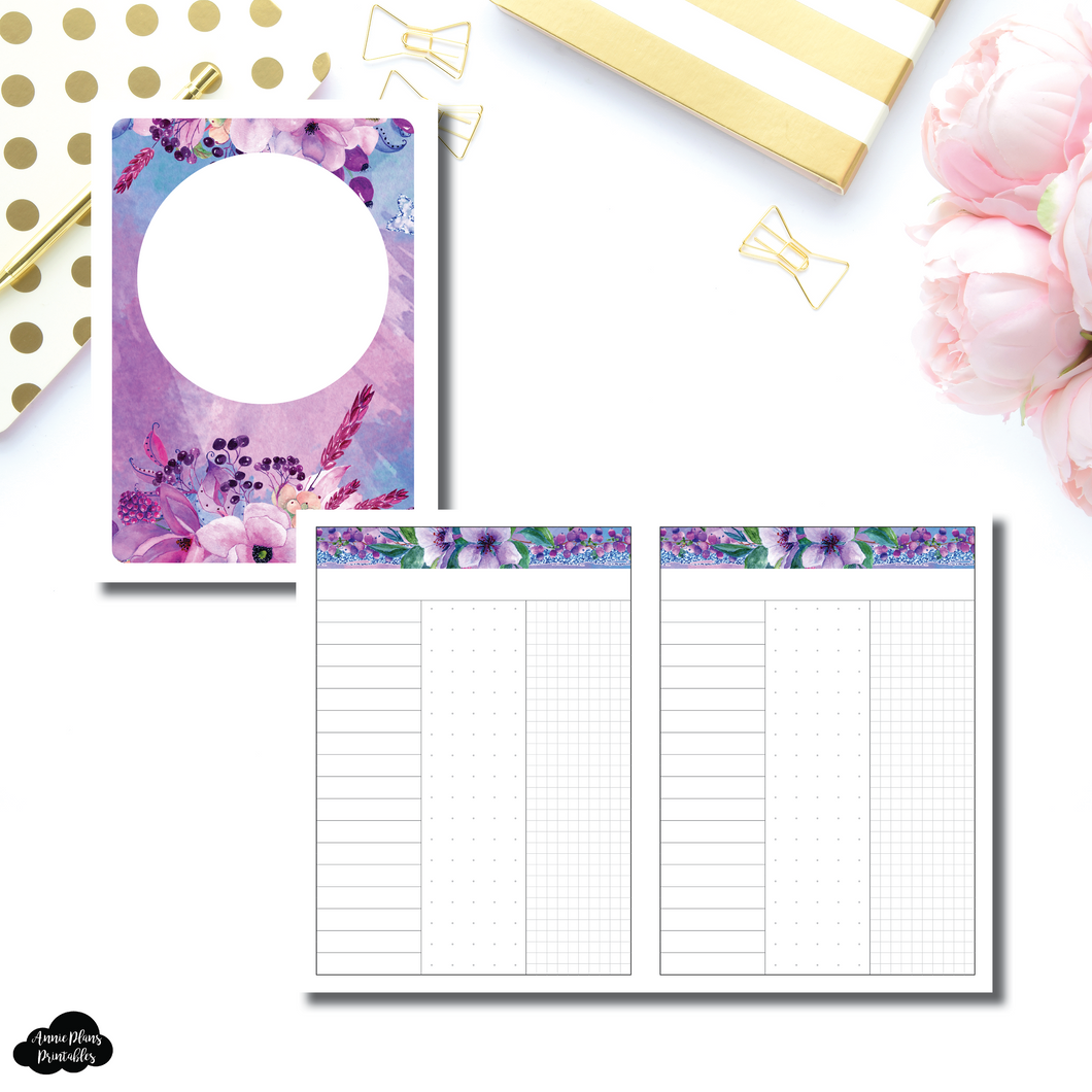 A6 TN Size | Arias Daydream Collaboration Undated 3 Column Daily Printable Insert