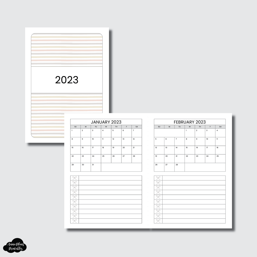 Passport TN Size | 2023 Single Page Monthly + Lists Printable Insert